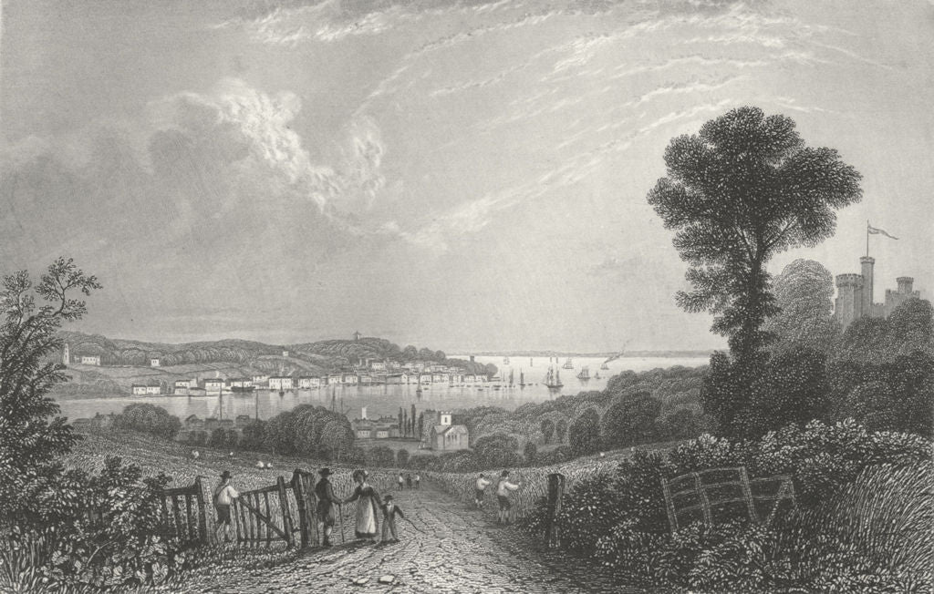 ISLE OF WIGHT. Cowes, Bartlett c1840 old antique vintage print picture